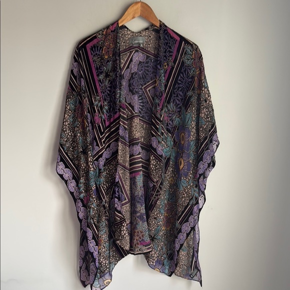 Anthropologie Shira Burnout Velvet Kimono - Picture 2 of 10